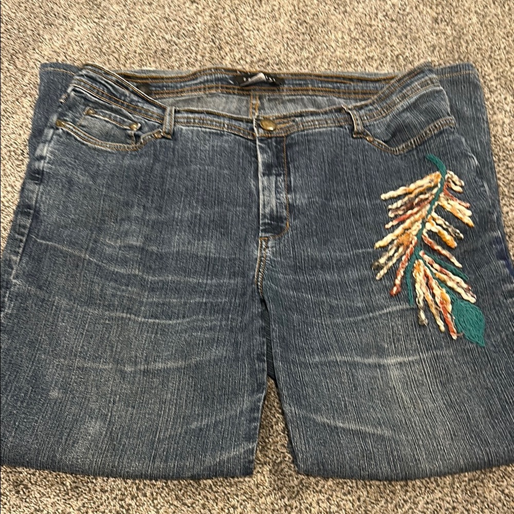 Embroidered‎ Blue Jeans